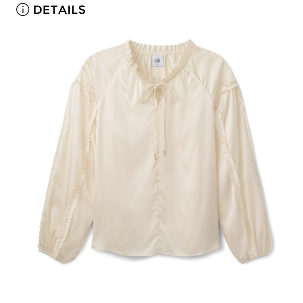 CAbi Cream Ruffle Blouse